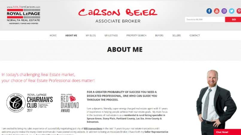 Carson Beier (Royal LePage) Website Screenshot 03