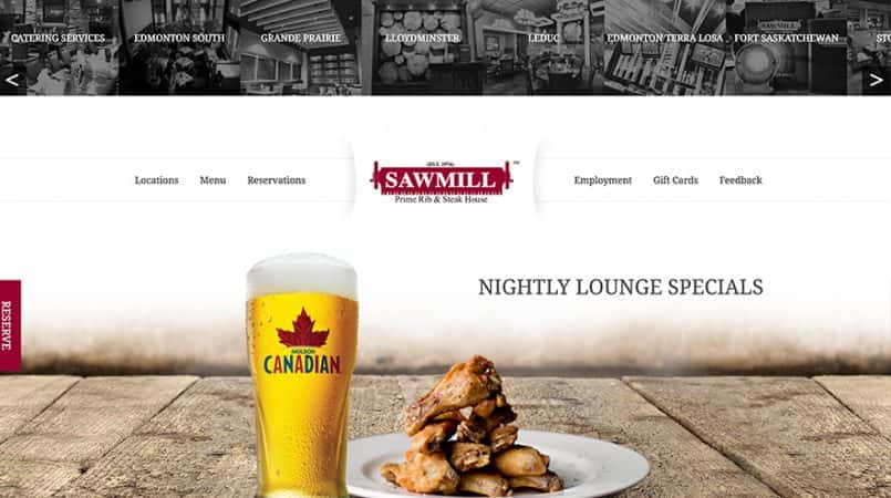 Sawmill Restaurant Desktop Slider 1