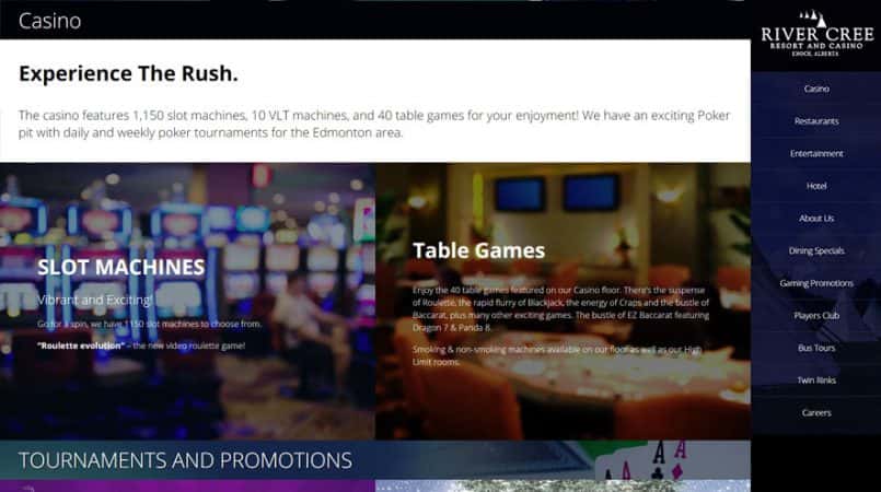 River Cree Resort & Casino (Website Screenshot 4)