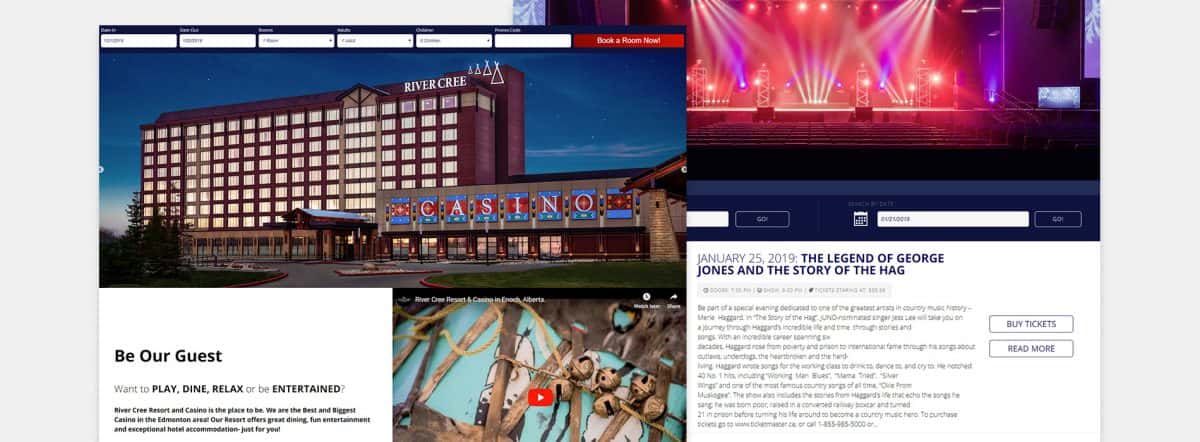 River Cree Resort & Casino (Full Website Screenshots)